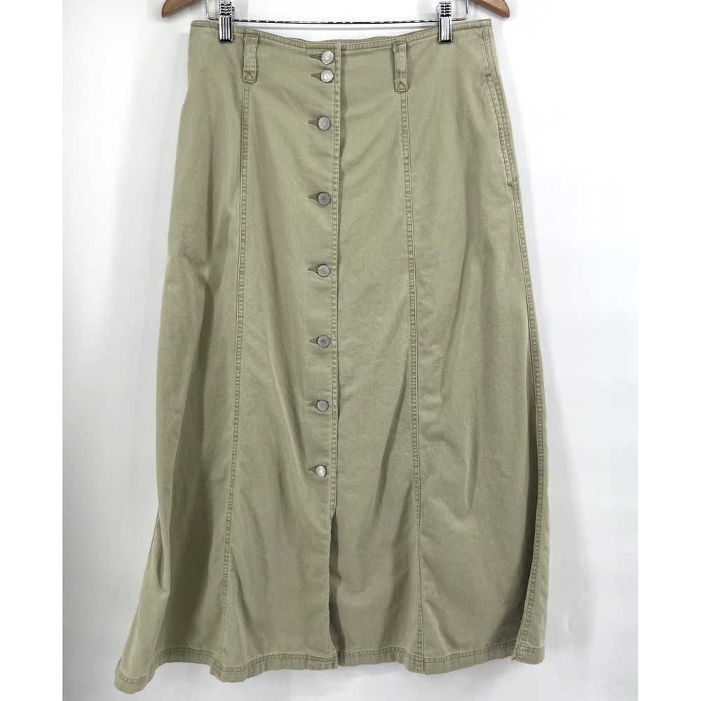 Vtg Gap Maxi Skirt Women 14 Button Front Y2K Modest Minimalist Boho Peasant 31"W